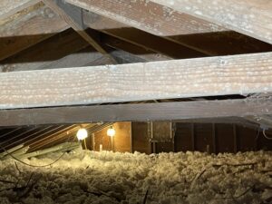 Mold growth on joists due to limited airflow